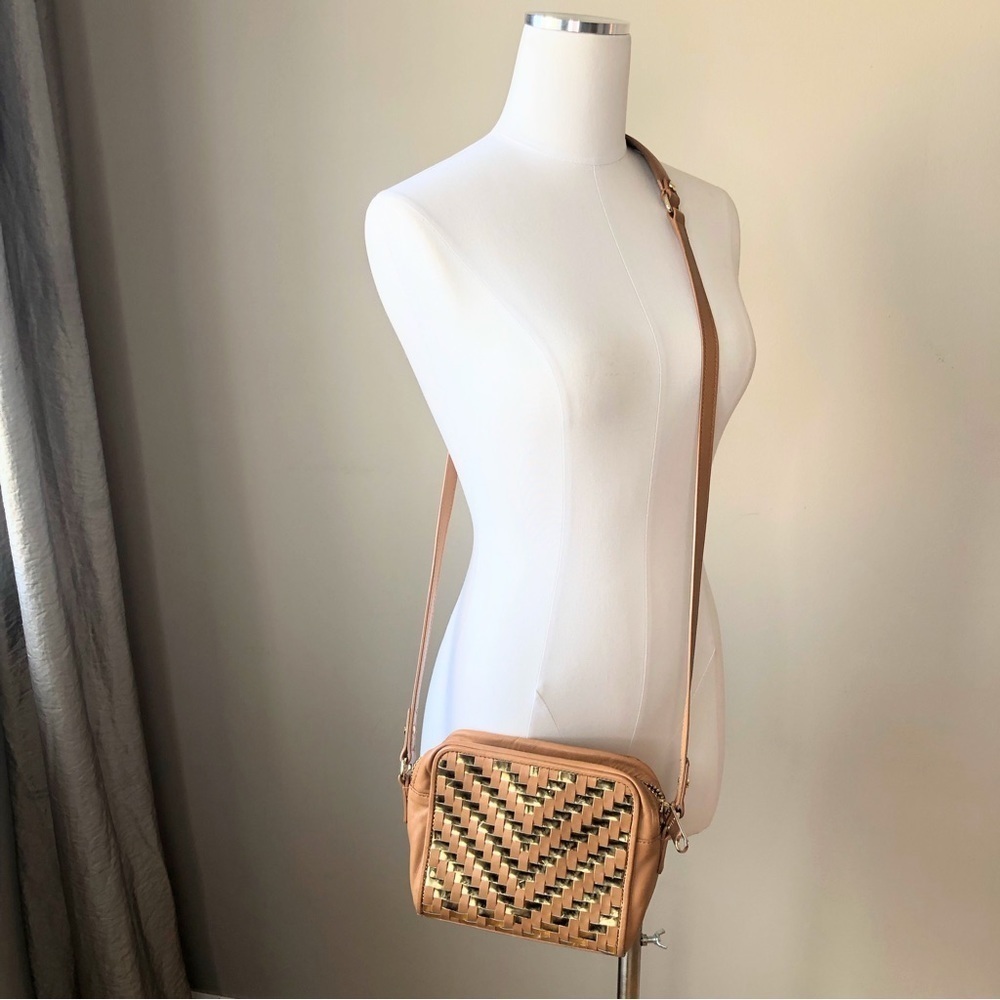 Milly Tan and Gold Crossbody Bag